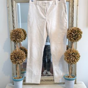 Sz4 Ann Taylor hi waisted  cotton/linen feel pant in oatmeal .